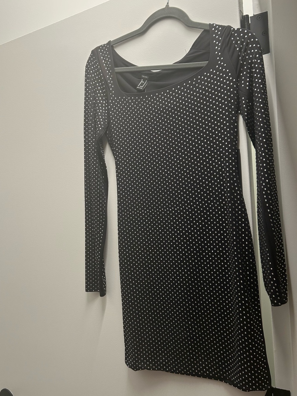 Forever 21 Black Rhinestone Embellished Sleeveless Dress